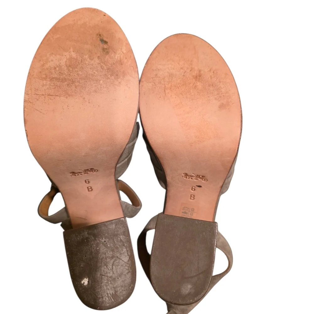 COACH Suede Platform Heels‎ Wraparound Ankle Strap Nikeeta - Size 6